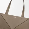 Grote horizontale Puzzle Fold-tote bag van zacht generfd kalfsleer