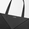 Grote horizontale Puzzle Fold-tote bag van zacht generfd kalfsleer