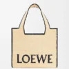 Grote Loewe Font Tote van raffia Grote Loewe Font Tote van raffia