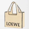 Grote Loewe Font Tote van raffia Grote Loewe Font Tote van raffia