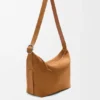 Grote Loop Hobo van suède kalfsleer