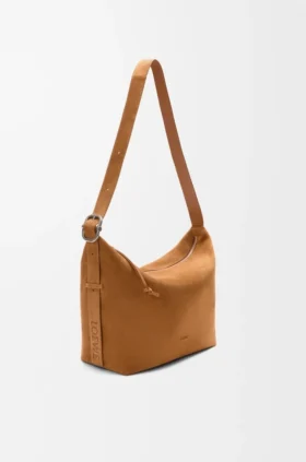 Grote Loop Hobo van suède kalfsleer