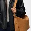 Grote Loop Hobo van suède kalfsleer