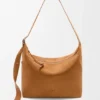 Grote Loop Hobo van suède kalfsleer