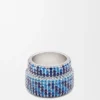 Grote pavé-ring van sterlingzilver en kristallen Grote pavé-ring van sterlingzilver en kristallen