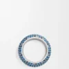 Grote pavé-ring van sterlingzilver en kristallen Grote pavé-ring van sterlingzilver en kristallen