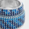 Grote pavé-ring van sterlingzilver en kristallen Grote pavé-ring van sterlingzilver en kristallen