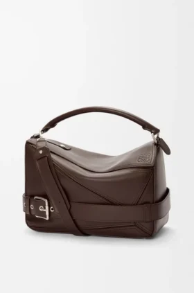 Grote Puzzle-biker-tas van glanzend kalfsleer