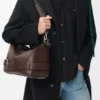 Grote Puzzle-biker-tas van glanzend kalfsleer