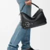 Grote Puzzle-biker-tas van glanzend kalfsleer