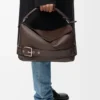 Grote Puzzle-biker-tas van glanzend kalfsleer