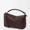 Grote Puzzle-tas van genarst nubuck