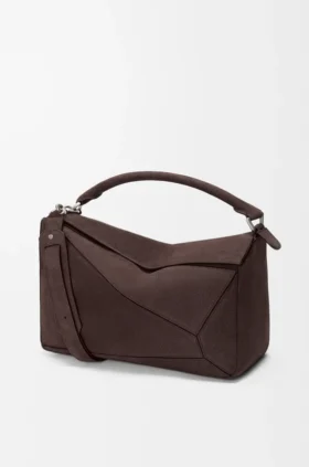Grote Puzzle-tas van genarst nubuck