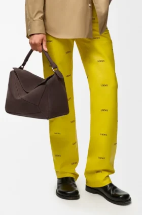 Grote Puzzle-tas van genarst nubuck