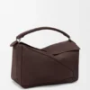 Grote Puzzle-tas van genarst nubuck
