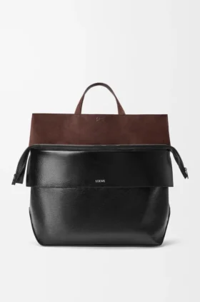 Grote Switch-tote bag van papierkalfsleer en suède