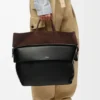 Grote Switch-tote bag van papierkalfsleer en suède Grote Switch-tote bag van papierkalfsleer en suède