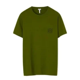 Heren Loewe Anagram Classic geborduurd katoenen T-shirt met ronde hals en korte mouwen, groen H6109230Cr-4160