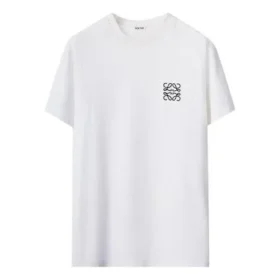 Heren loewe Anagram geborduurd katoenen T-shirt met ronde hals en korte mouwen, wit H526Y22J26-2100