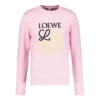 Heren loewe Anagram geborduurde sportshirt met lange mouwen roze rood H6109900Cr-7080