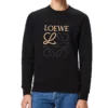 Heren” loewe Anagram katoenen T-shirt met ronde hals en geborduurde letters, sportief en klassiek, zwart H526341Xa1-1100