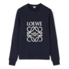 Heren loewe Anagram-logo geborduurde katoenen pullover marineblauw H526341Xa1-5110