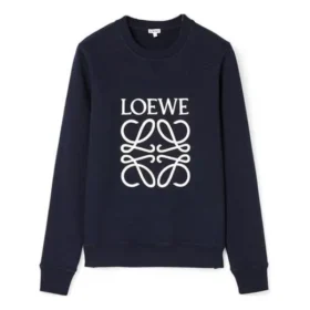 Heren loewe Anagram-logo geborduurde katoenen pullover marineblauw H526341Xa1-5110 Heren loewe Anagram-logo geborduurde katoenen pullover marineblauw H526341Xa1-5110