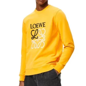 Heren loewe Anagram-logo geborduurde katoenen trui oranje H526341Xa1-9100 Heren loewe Anagram-logo geborduurde katoenen trui oranje H526341Xa1-9100