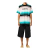 Heren loewe katoenen T-shirt met strepen en geborduurd logo, korte mouwen H6109950Pc-9990