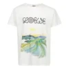 Heren loewe katoenen T-shirt met waterverfprint en korte mouwen, wit H6109831Pc-2100
