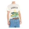 Heren loewe katoenen T-shirt met waterverfprint en korte mouwen, wit H6109831Pc-2100