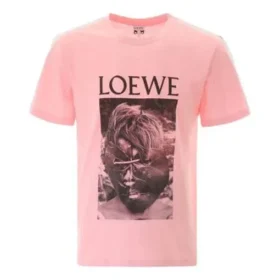Heren Loewe Ken Heyman bedrukt katoenen T-shirt met korte mouwen, roze H6109980Pc-7080 Heren Loewe Ken Heyman bedrukt katoenen T-shirt met korte mouwen, roze H6109980Pc-7080
