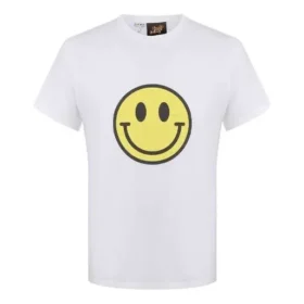 Heren loewe T-shirt met glimlachend gezichtje van puur katoen met korte mouwen, wit H616341X87-2100 Heren loewe T-shirt met glimlachend gezichtje van puur katoen met korte mouwen, wit H616341X87-2100