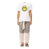 Heren loewe T-shirt met glimlachend gezichtje van puur katoen met korte mouwen, wit H616341X87-2100