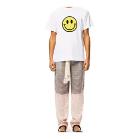 Heren loewe T-shirt met glimlachend gezichtje van puur katoen met korte mouwen, wit H616341X87-2100 Heren loewe T-shirt met glimlachend gezichtje van puur katoen met korte mouwen, wit H616341X87-2100