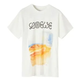 Heren loewe T-shirt met korte mouwen en print, wit H6299980Pc-2100