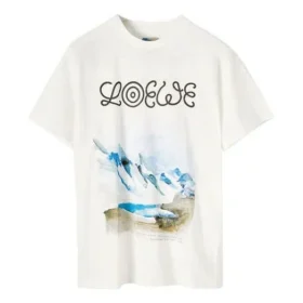 Heren loewe wit T-shirt met ‘White Snow Mountain’-print en korte mouwen H6299983Pc-2100 Heren loewe wit T-shirt met ‘White Snow Mountain’-print en korte mouwen H6299983Pc-2100