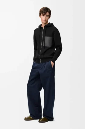 Hoodie met ritssluiting van wol