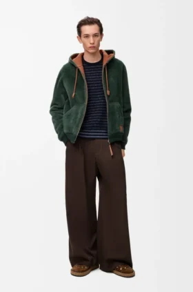 Hoodie van shearling