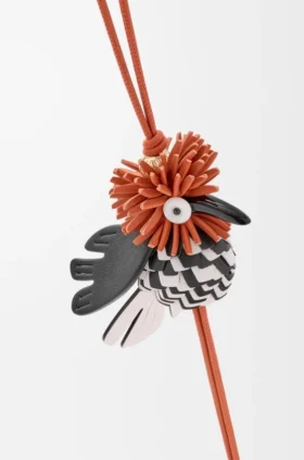 Hoopoe-vogelbedeltje van klassiek kalfsleer