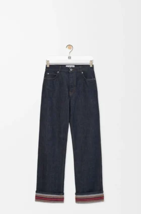 Jeans met omgeslagen pijpen van denim
