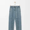 Jeans met riemen van denim Jeans met riemen van denim