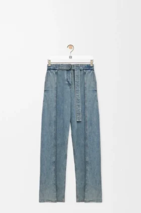 Jeans met riemen van denim Jeans met riemen van denim