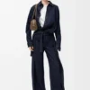 Jeans met riemen van denim