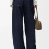 Jeans met riemen van denim
