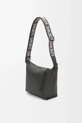 Kleine Cubi-crossbodytas van soepel, glad kalfsleer en jacquard