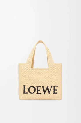 Kleine loewe Font Tote van raffia