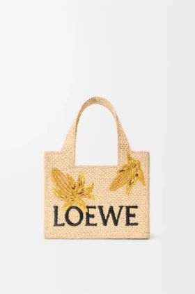 Kleine loewe Font Tote van raffia