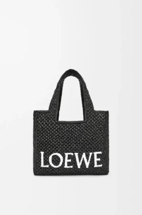 Kleine loewe Font Tote van raffia