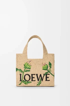 Kleine loewe Font Tote van raffia